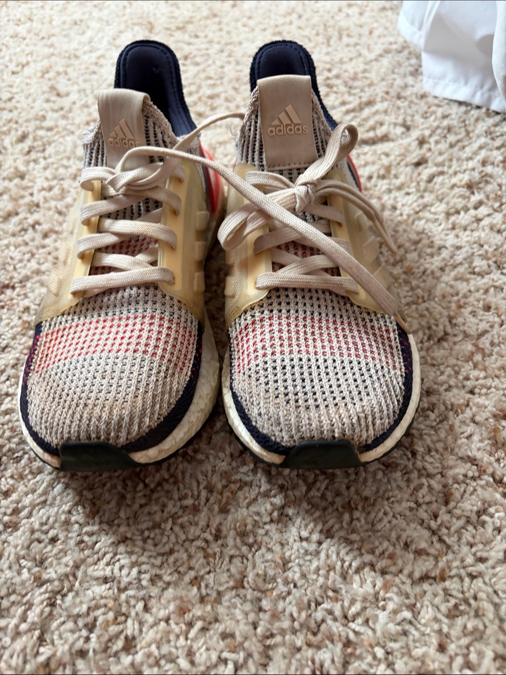 adidas Ultraboost 19 Athletic Shoes in Beige & Black